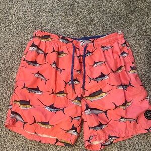 Coral Fish Print Swim Trunks